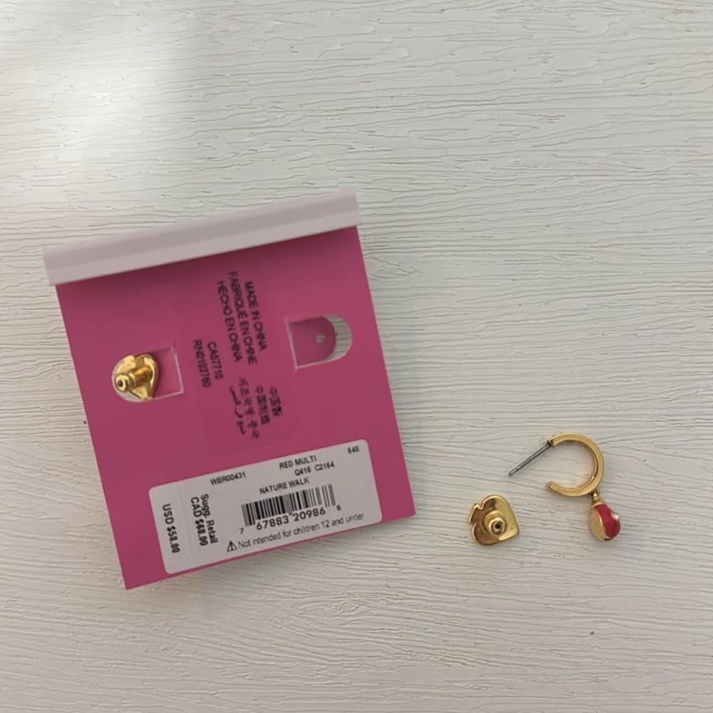 Kate spade diamond lady bug huggie earrings - Picture 3 of 4